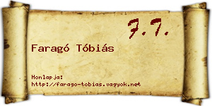 Faragó Tóbiás névjegykártya